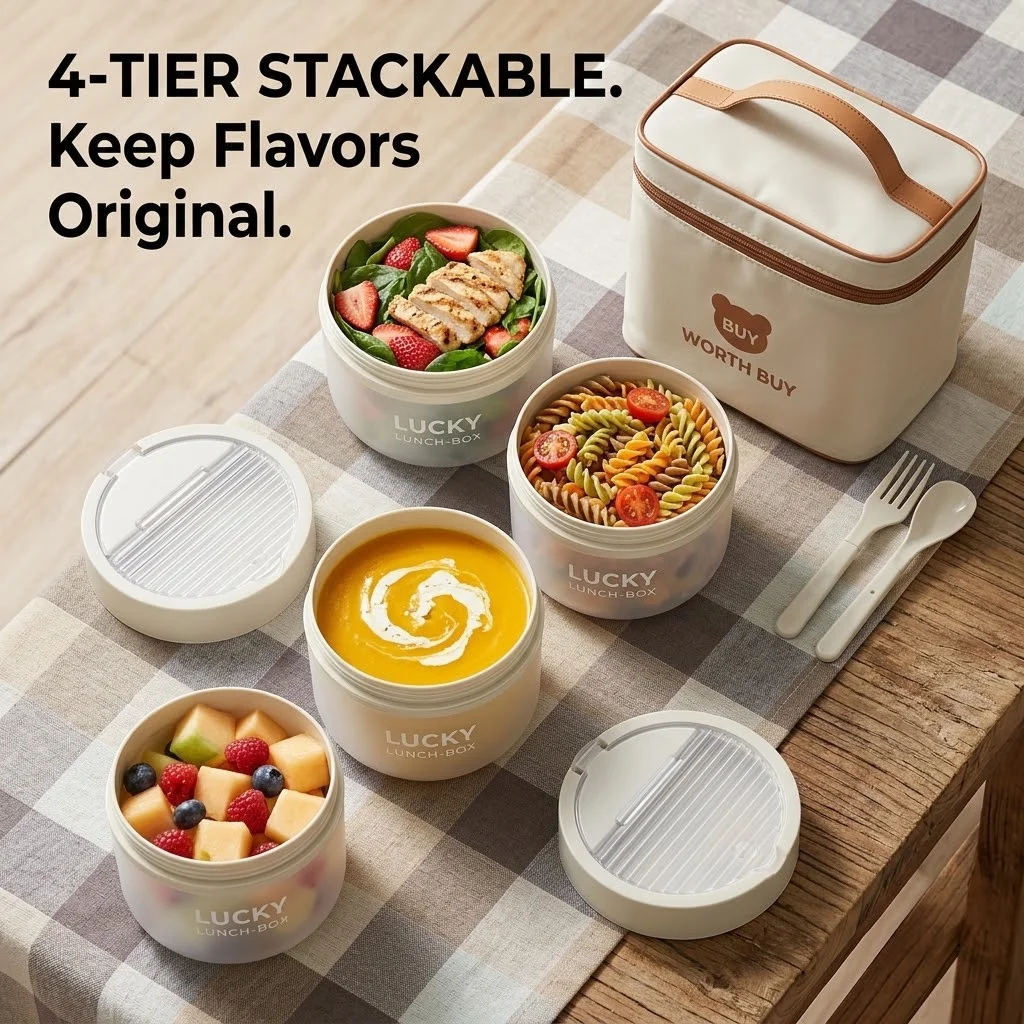 Stackable Plastic Bento Box Se - Meal Prep Or Prep Meal recension och pris